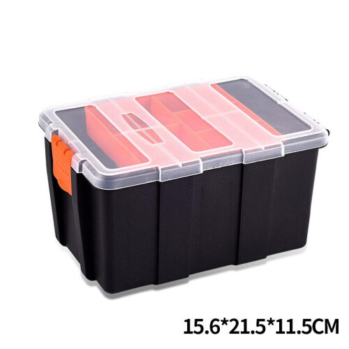 Portable Plastic Tool Box Parts Box Storage Components Box 15.6x21.5x1