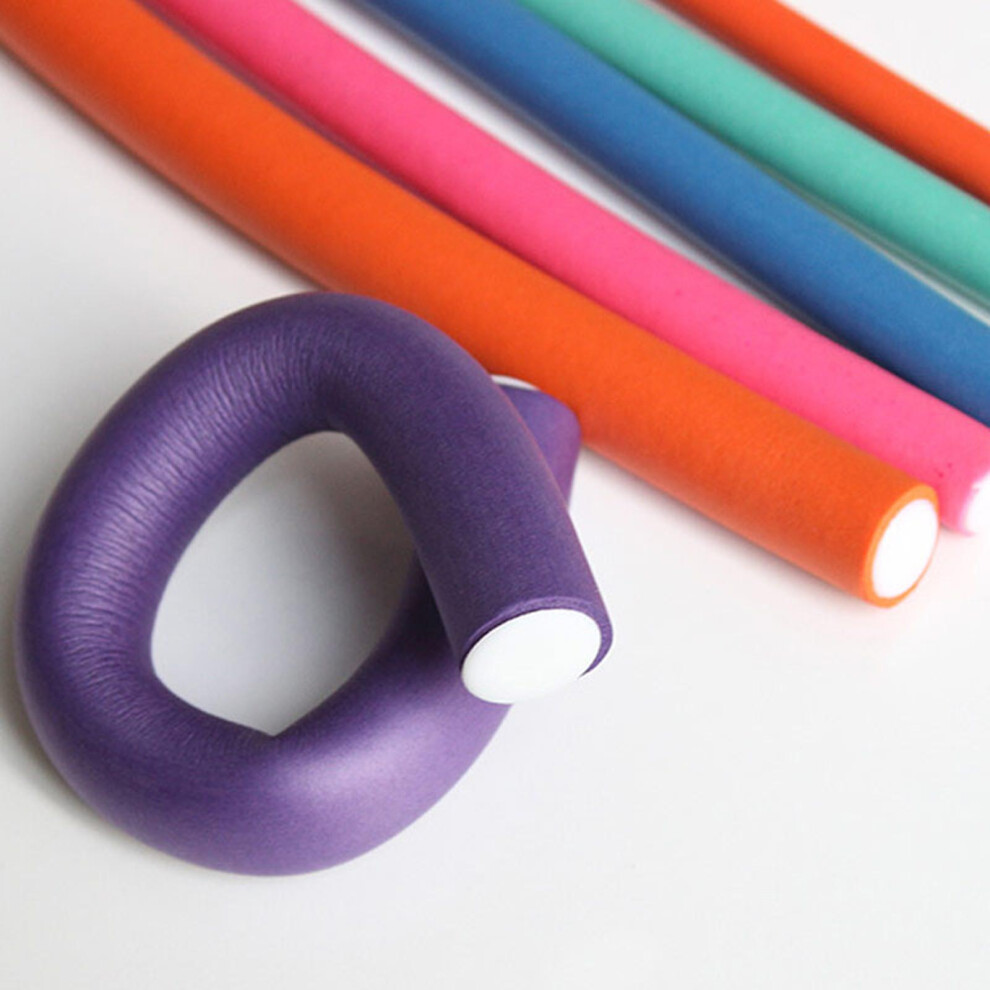 10x Hair Foam Curler Roller Set Flexible Rods Easy Use DIY 16mm