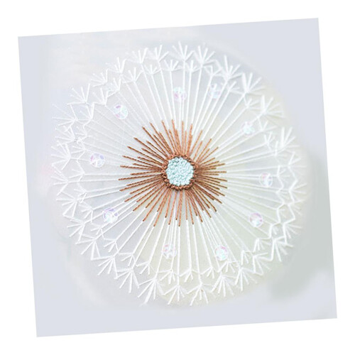 Handmade Embroidery Starter Kit with Pre-printed Pattern Dandelion 2