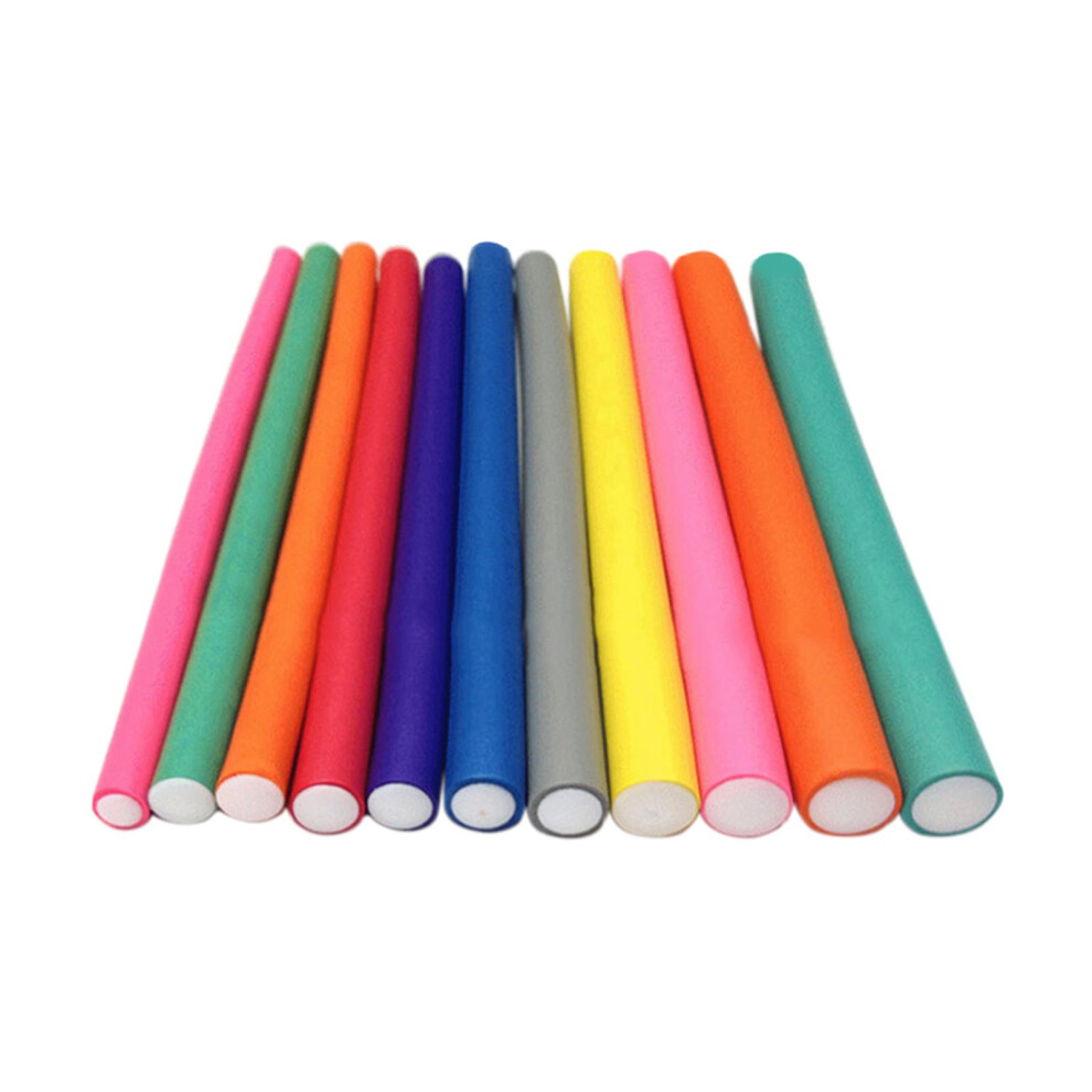 10x Hair Foam Curler Roller Set Flexible Rods Easy Use DIY 8mm