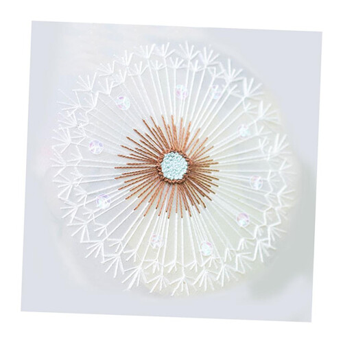 Handmade Embroidery Starter Kit with Pre-printed Pattern Dandelion 1
