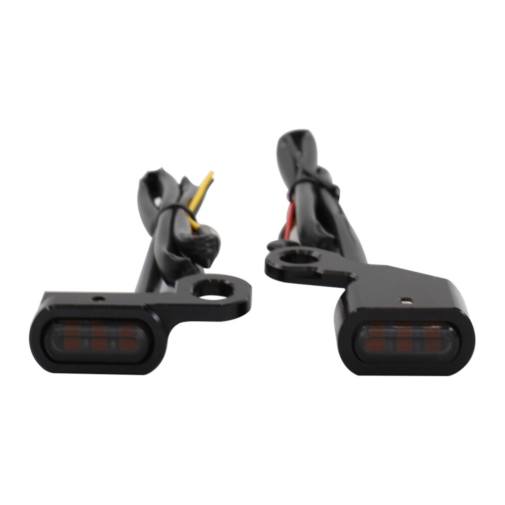 Led Turn Signal Indicator For Softails Dynas Sportsters Smoke Black 6902696493347