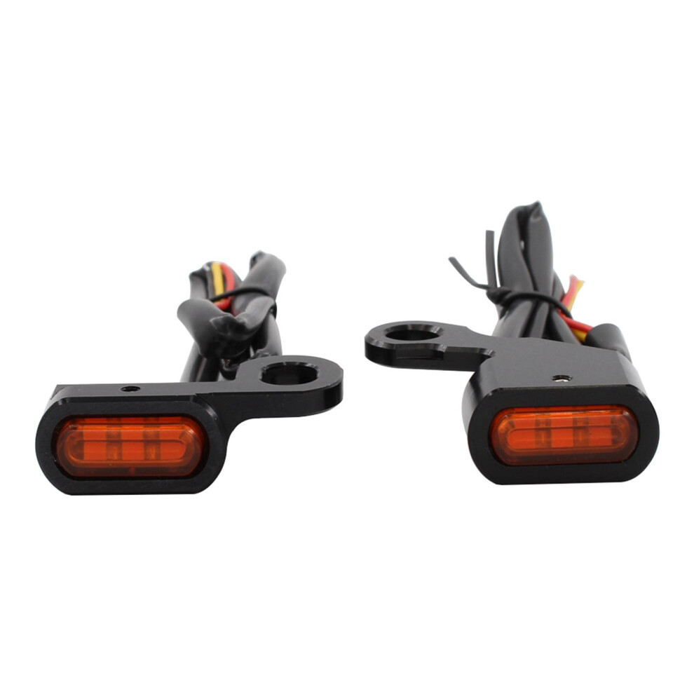 Led Turn Signal Indicator For Softails Dynas Sportsters Black/Orange 6902696255747