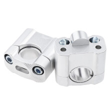 Motorcycle Handlebar Riser Mounting Clamp Adapter Silver