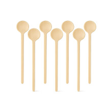 6.25' Custom Wooden Coffee Stirrers with – EcoFriendly Birch Wood Drink Sticks for Events, Pack of 50