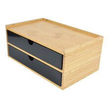 Bamboo Desktop Storage Drawer Scissors Supplies Premium for Study Bath