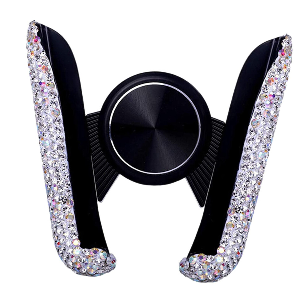 Bling Rhinestone Car Cell Phone Holder Mobile Phone Stand Mount White 6902696004789