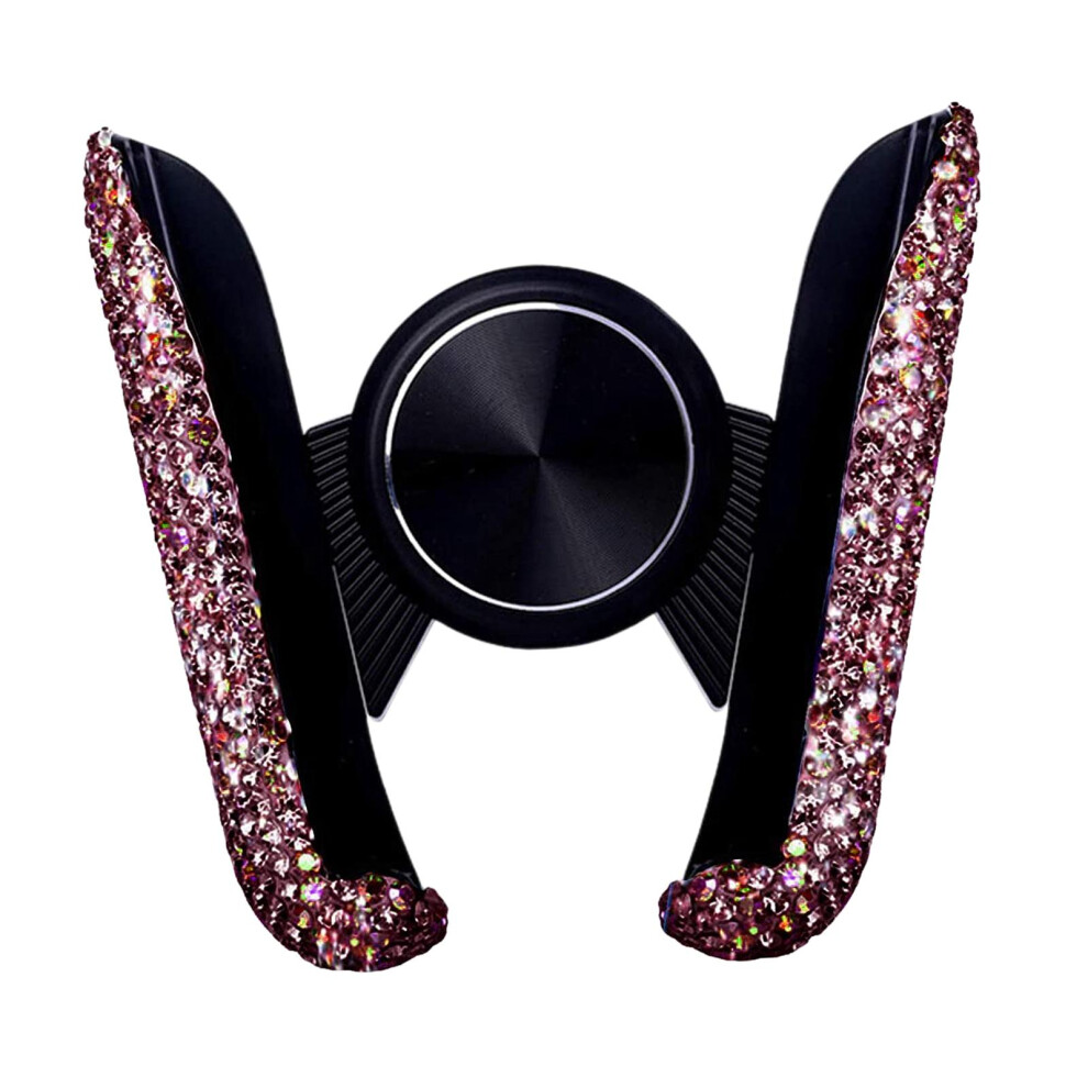 Bling Rhinestone Car Cell Phone Holder Mobile Phone Stand Mount Purple 6902695876929