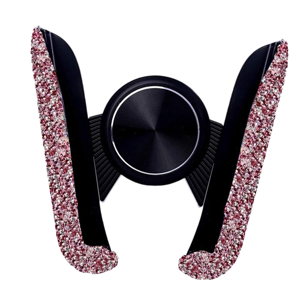 Bling Rhinestone Car Cell Phone Holder Mobile Phone Stand Mount Pink 6902695939822