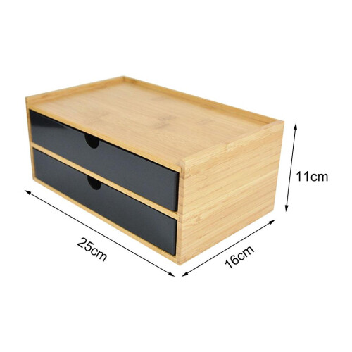 Bamboo Desktop Storage Drawer Scissors Supplies Premium for Study Bath 1