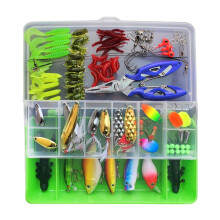 101Pcs Fishing Lure Tackle Kit Crankbaits Fishing Gear Worms Tackle Bo