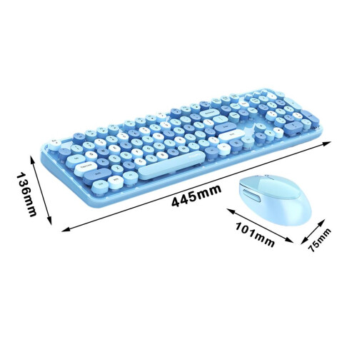 2.4GHz Wireless Keyboard and Mouse set for Mac PC Laptop Blue Mixed Co 1