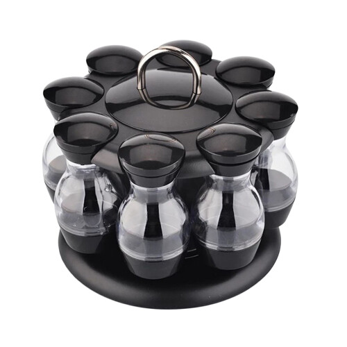 Revolving Spice Rack Kitchen Table Top Herbs Condiment Single Layer 8