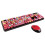 2.4GHz Wireless Keyboard and Mouse set for Mac PC Laptop Red Mixed Col 1