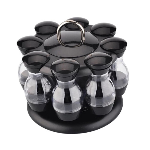 Revolving Spice Rack Kitchen Table Top Herbs Condiment Single Layer 8 1