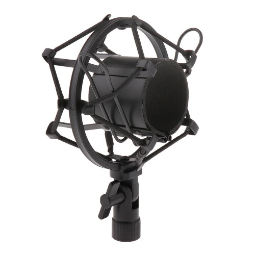 Universal Plastic Microphone Shock Mount Black 1