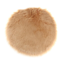 Faux Fur Seat Cushion Pad Artificial Sheepskin Mat Camel 35cm
