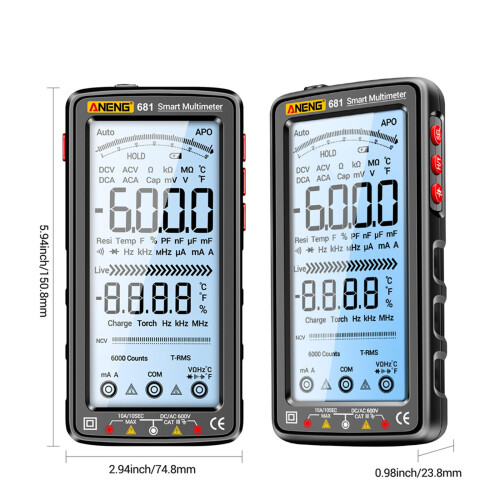 Digital Multimeter Electric meter Wide Measuring Multi Tester Black, L 1
