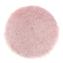 Faux Fur Seat Cushion Pad Artificial Sheepskin Mat Pink 35cm