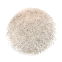 Faux Fur Seat Cushion Pad Artificial Sheepskin Mat White Gray 40cm