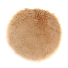 Faux Fur Seat Cushion Pad Artificial Sheepskin Mat Camel 40cm