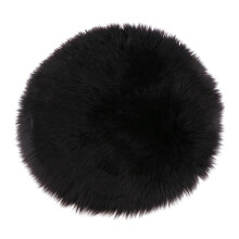 Soft Sheepskin Skin Faux Fur Fake Rug Mat Small Rugs Black