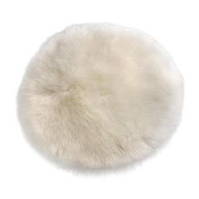 Faux Fur Seat Cushion Pad Artificial Sheepskin Mat White 35cm