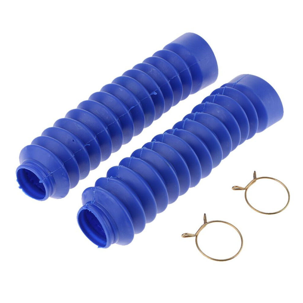 Motorcycle Rubber Front Fork Gaiters Dust Cover Boots 205X42x30mm Blue 6902695817281