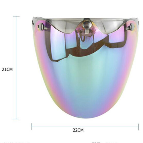 3 Snap Visor Lens Shield for Open Face Helmets Retro Windscreen Durabl 1