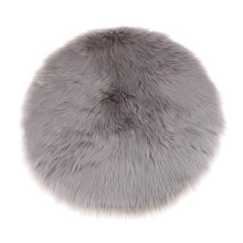 Faux Fur Seat Cushion Pad Artificial Sheepskin Mat Gray 30cm