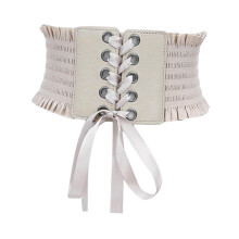 Women Charm Waistband Wide Underbust Cosplay Strechy Bow Tie High Wais