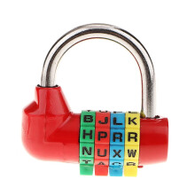 4 Digit Dial Letter Combination Padlock Travel Luggage Suitcase Lock R