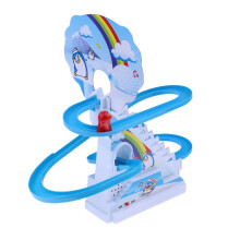 Plastic Electric Climb Stairs Track Toys with Light Music Small Pengui