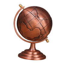 Vintage Desk Globe with Durable Iron Base, Rotating Antique Style Tabletop Decor for Office and Home