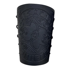 Arm Bracer Medieval PU Leather Wrist Guard Wristband for Larp Black