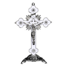 Crucifix Wall Cross Jesus Christ On Cross Statue Tabletop Decor White