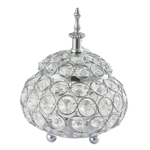 Crystal Crystal Tealight Candle Holder Silver