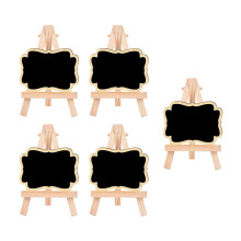 5 Pieces Blackboard Wedding Signs Wooden with Stands for Cafe Birthday