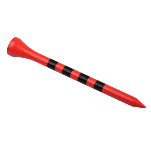 100pcs Bamboo Golf Tees Stripe Mark Scale High Performance 70mm Red 2