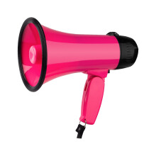 Handheld Bullhorn Megaphone Voice Recording 25W for Outdoor Rose Red