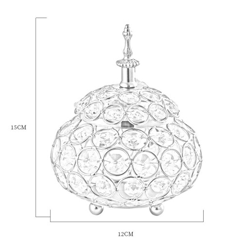 Crystal Crystal Tealight Candle Holder Silver 1