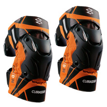 2x Motorcycle Knee Pads K01-3 for Motocross Racing Reflective Orange