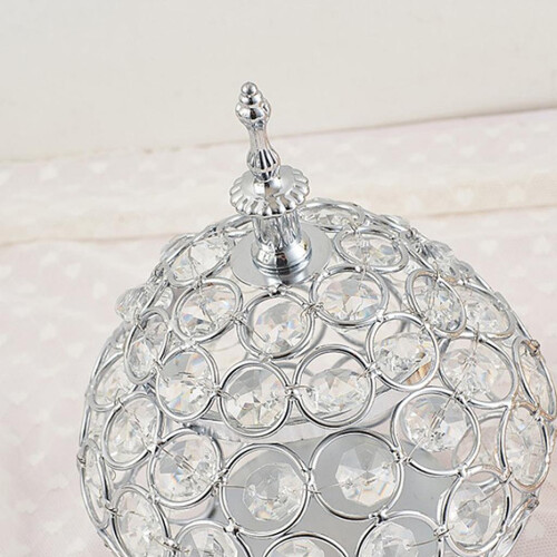 Crystal Crystal Tealight Candle Holder Silver 2