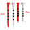 100pcs Bamboo Golf Tees Stripe Mark Scale High Performance 70mm Red 2