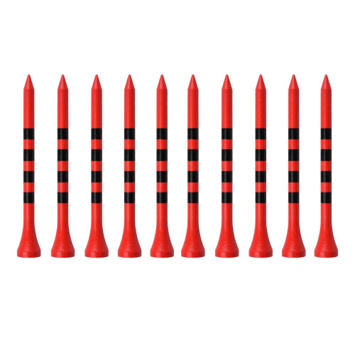 100pcs Bamboo Golf Tees Stripe Mark Scale High Performance 83mm Red