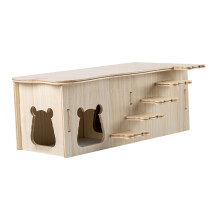 Wooden Hamster House Solid Wood Cage Accessories for Chinchilla Mice H