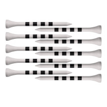 100pcs Bamboo Golf Tees Stripe Mark Scale High Performance 70mm White