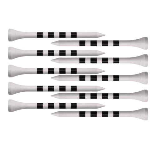 100pcs Bamboo Golf Tees Stripe Mark Scale High Performance 70mm White