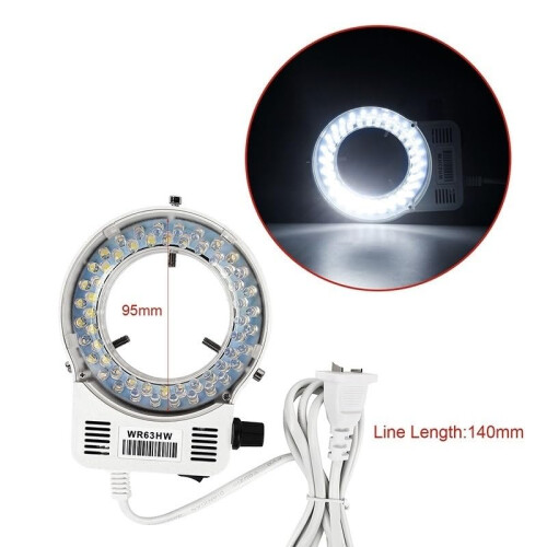 Microscope Ring Light 60000LM Cool Daylight LED Lamp for Stereo Microscope Lab Inspection 100mm 2