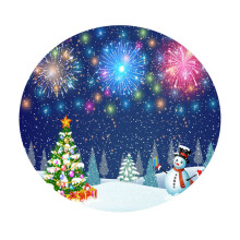 Christmas Tablecloth Table Cover for 47" Round Dining Tables Waterproo